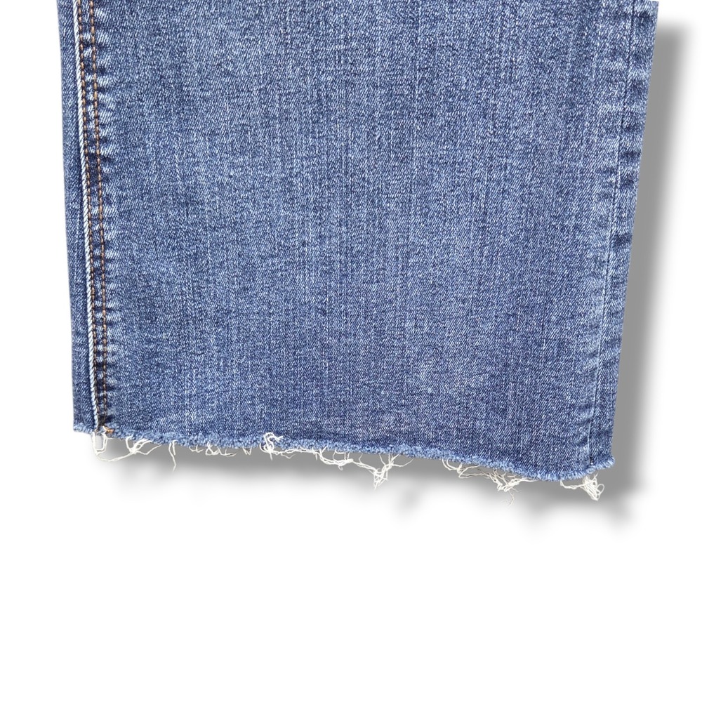Kut from the Kloth Stella Flare Jeans Womens 6 Fray Hem Mid Rise Denim STAIN - Picture 9 of 12